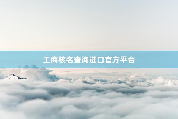 工商核名查询进口官方平台